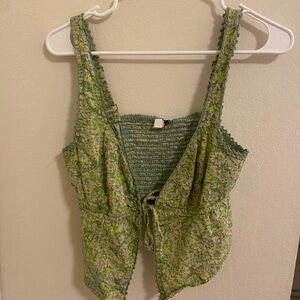American Eagle Outfitters Floral Tie Front Tank